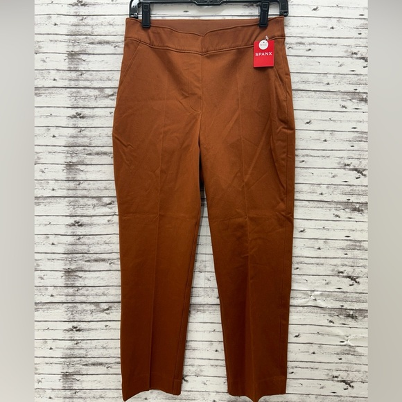 SPANX On-The-Go Ankle Straight Women’s Pants Bronze Glow Petite Medium - Picture 1 of 8